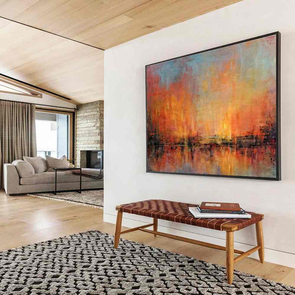 sunset abstract canvas painting design 5